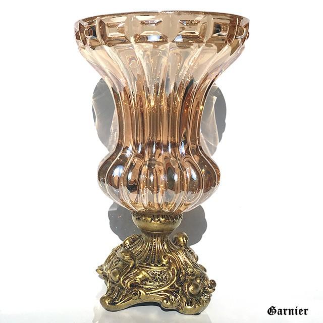 アンティーク 花瓶 フラワーベース ガラス クリスタル バロック調 装飾