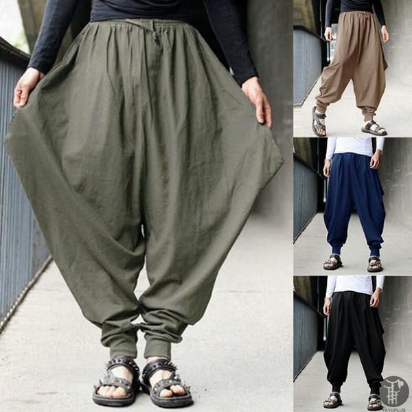 サルエルパンツ ワイドパンツ パンツ メンズ ジョガーパンツ 無地