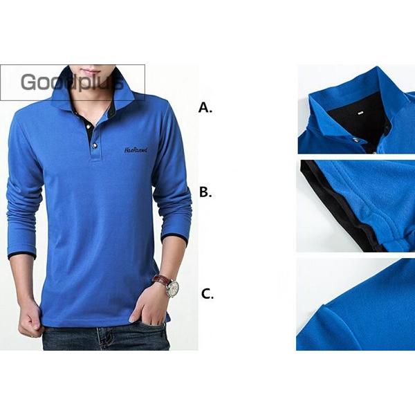 ポロシャツ メンズ シャツ 長袖ポロシャツ トップス バイカラー