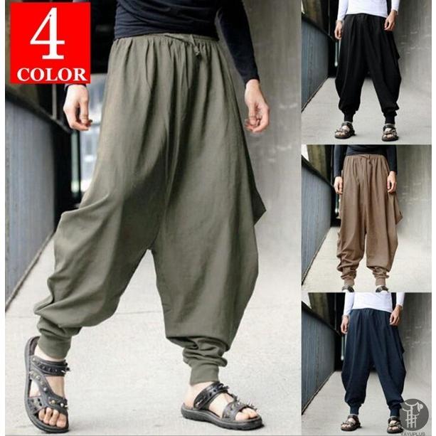 サルエルパンツ ワイドパンツ パンツ メンズ ジョガーパンツ 無地