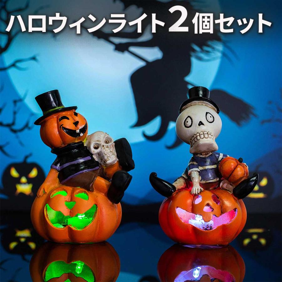 2個セット 】ハロウィン 飾り ライト カボチャ 南瓜 骸骨 お化け