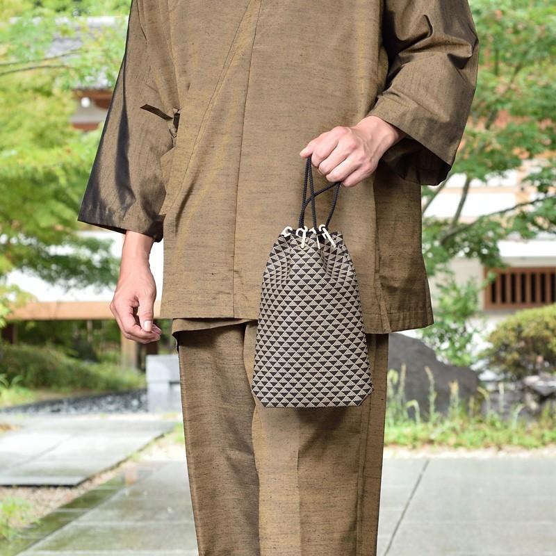 印傳屋 合切袋 ポーチ 和装小物 メンズ レディース 日本製 鹿革 [印傳