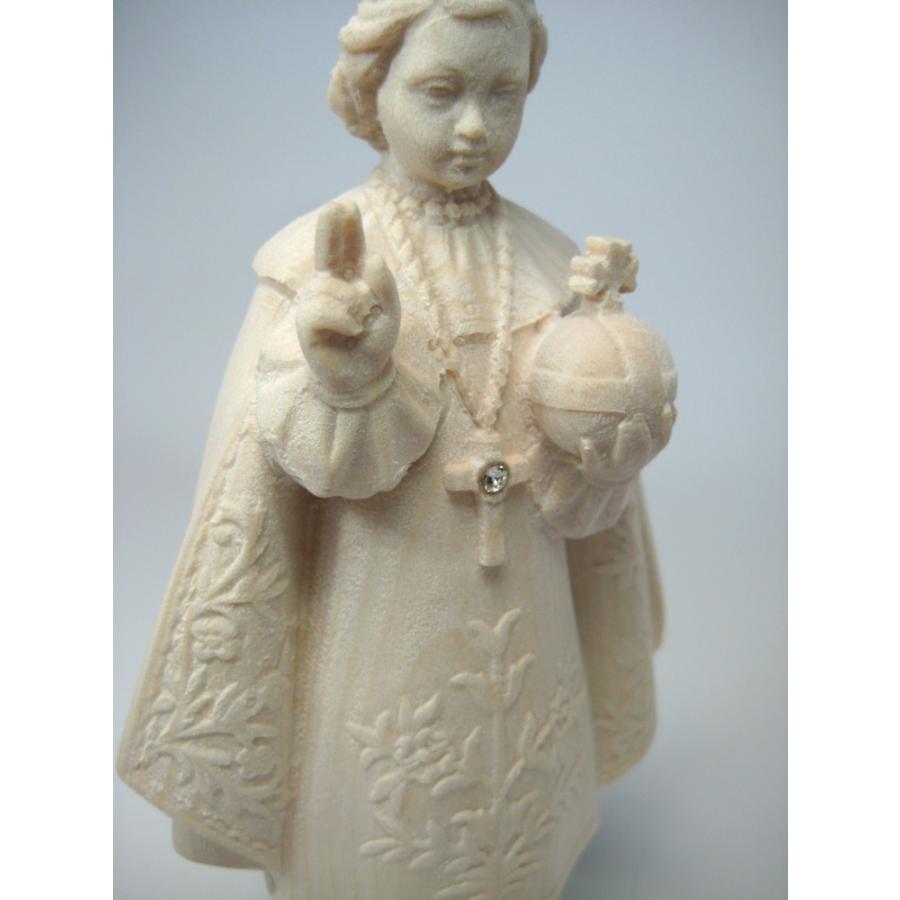 創業100年《レーピ》木彫り イエス キリスト像 15cm「プラハの幼子