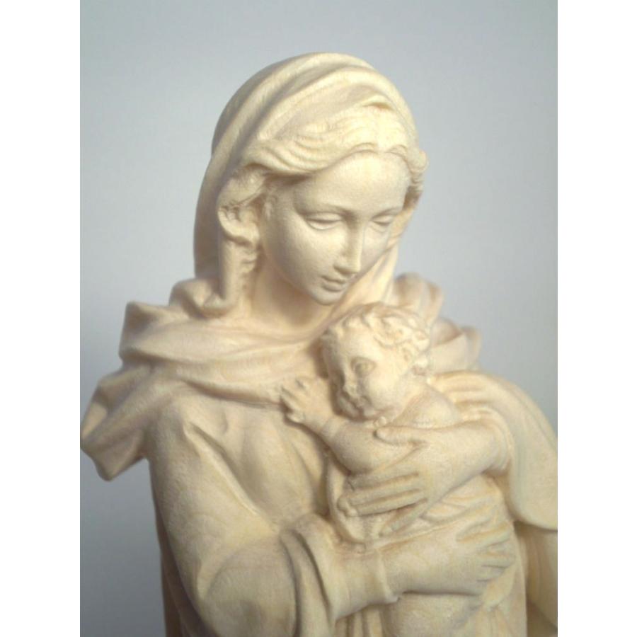 創業100年《レーピ》木彫り 聖母マリア像 20cm「ルネサンス」聖母子像