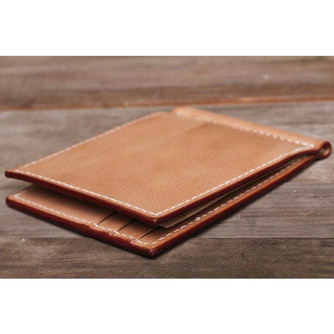 栃木レザー マネークリップ 札ばさみ ヌメ革 本革財布 オーダーメイド