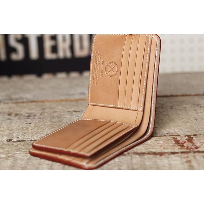 栃木レザー 二つ折り 革財布 ヌメ革 ショートウォレット ヌメ革財布