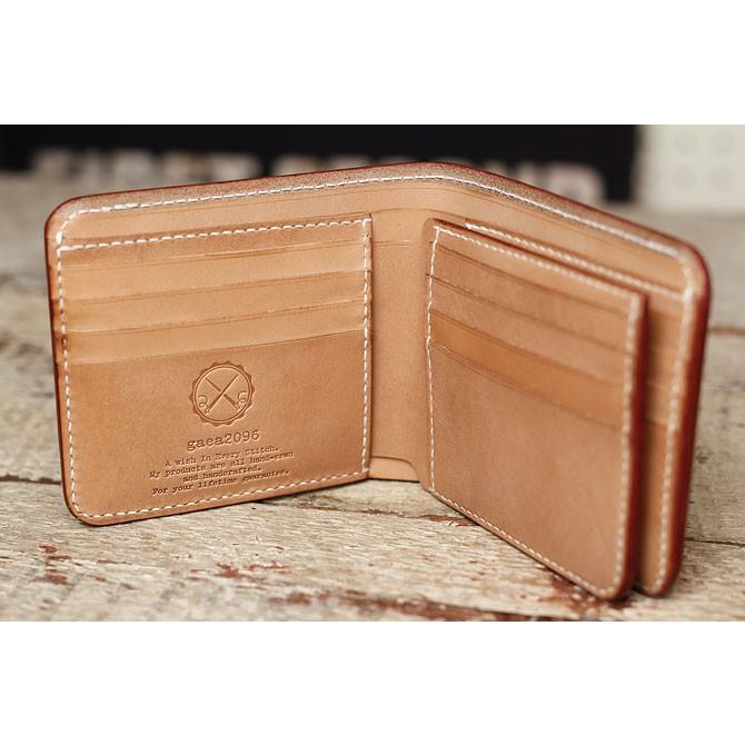 栃木レザー 二つ折り 革財布 ヌメ革 ショートウォレット ヌメ革財布