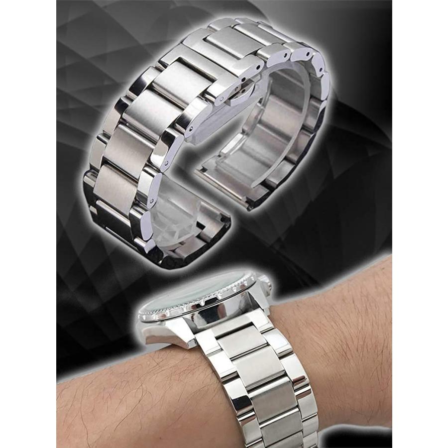 腕時計 ステンレス ベルト 時計 真ん中つや消し × ポリッシュ プッシュ