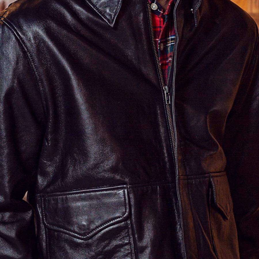 Herringbone Club ラムスキン A2 フライト ブルゾン 羊革 ジャケット