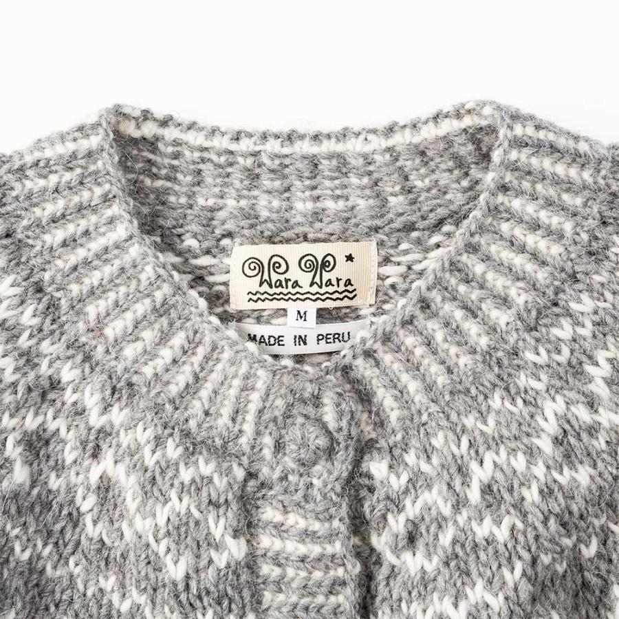 ペルー製 カーディガン キッズ柄 アルパカ 手編み レディース warawara