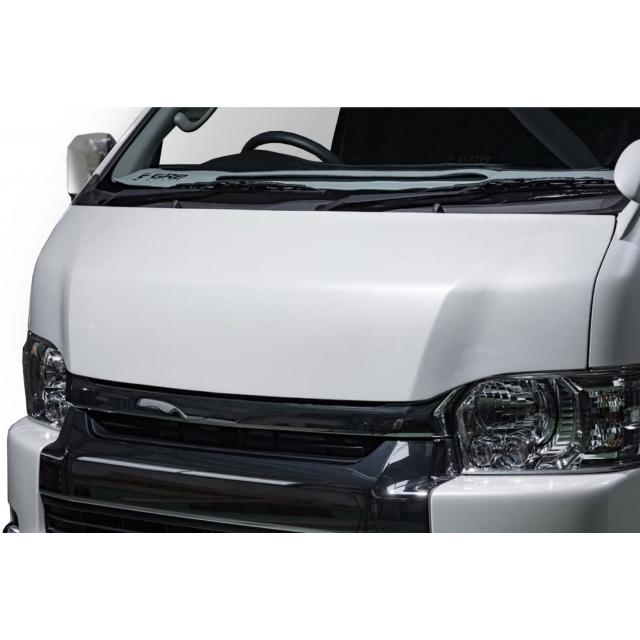 GR8】ハイエース ワイド ユーロボンネット ホワイトパール 070