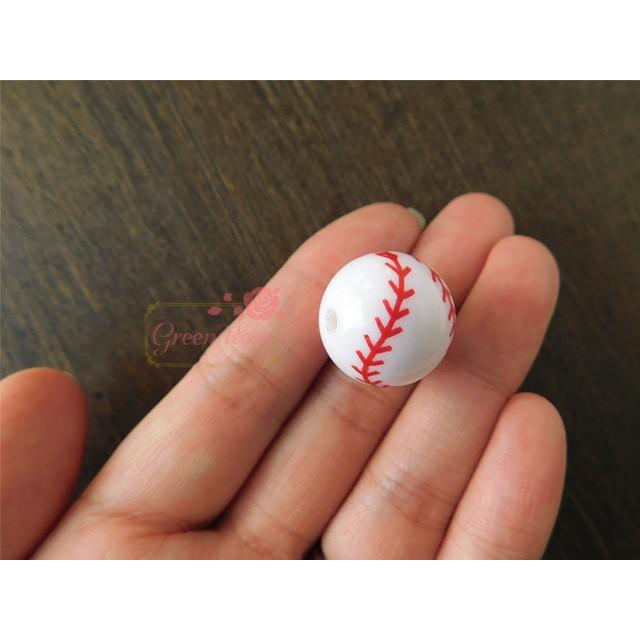 野球ボールビーズ ベースボール 男の子 部活 甲子園 キーホルダー 16mm