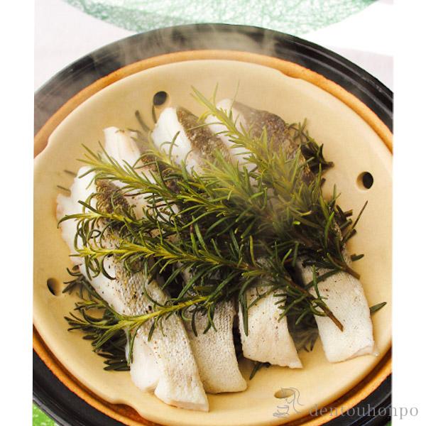 長谷園 ヘルシー蒸し鍋 黒 大 （3〜5人用） レシピ・陶製すのこ