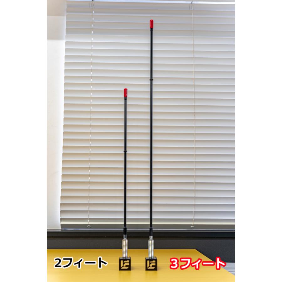 フラッグポール アンテナ ブラックポール 旗 スプリング付き 3フィート