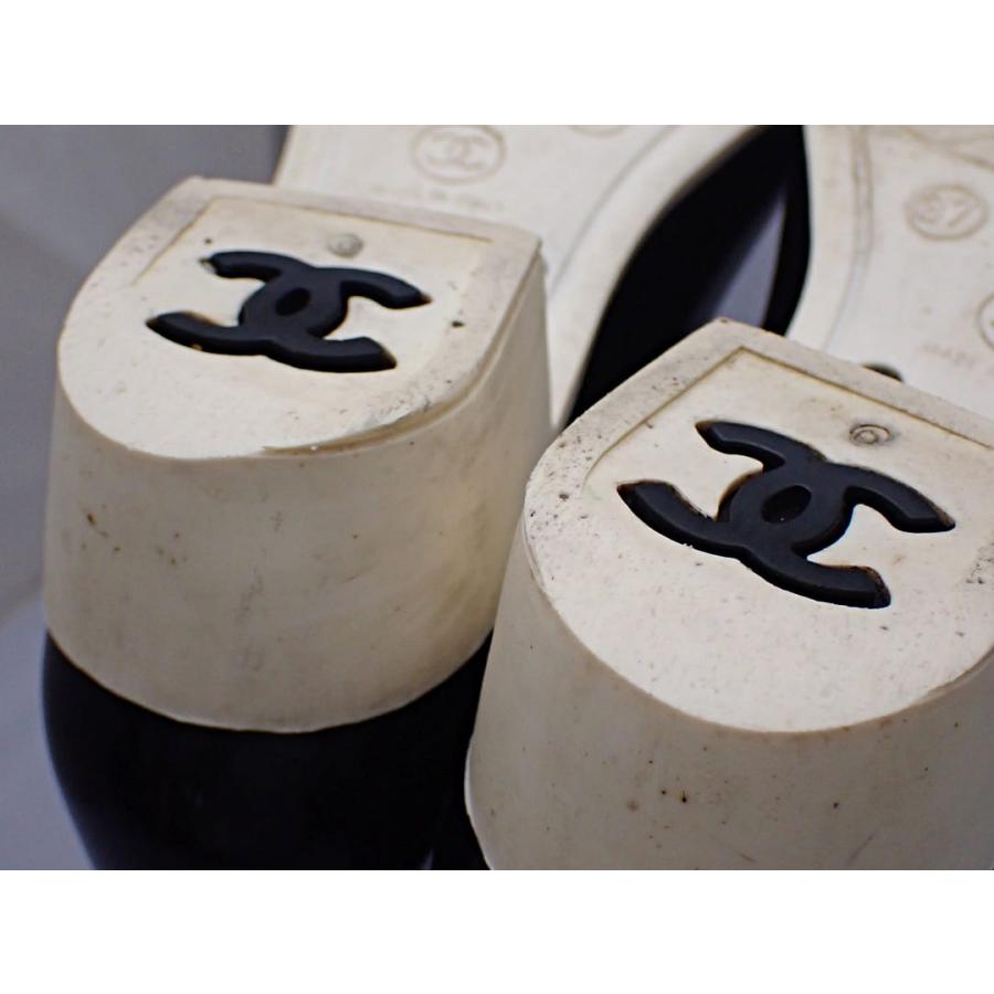 CHANEL（シャネル） レインブーツ ブラックxアイボリー 37 カメリア