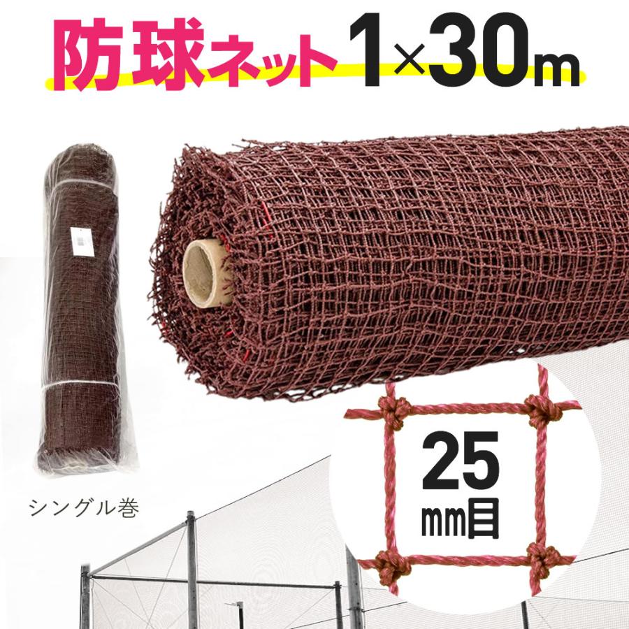 ダイオ 公式 防球ネット ロール 25mm角目 1m×30m 目立ちにくい茶