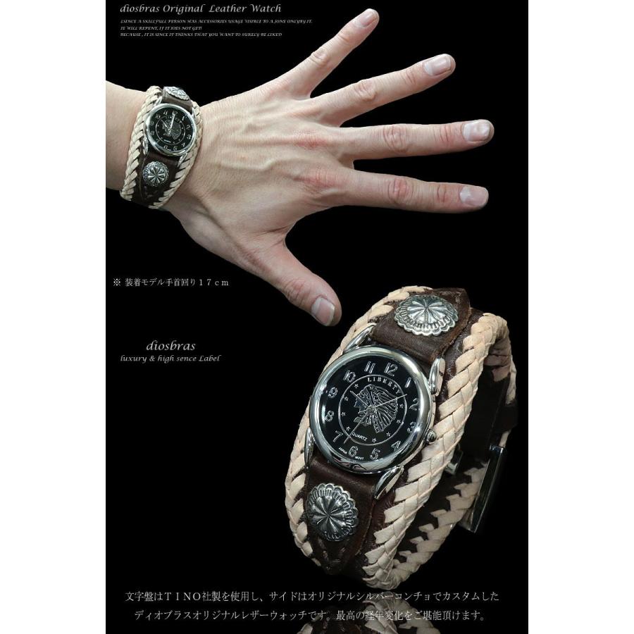 腕時計 メンズ ターコイズ オニキス 時計 レザーブレス ウォッチ 本革