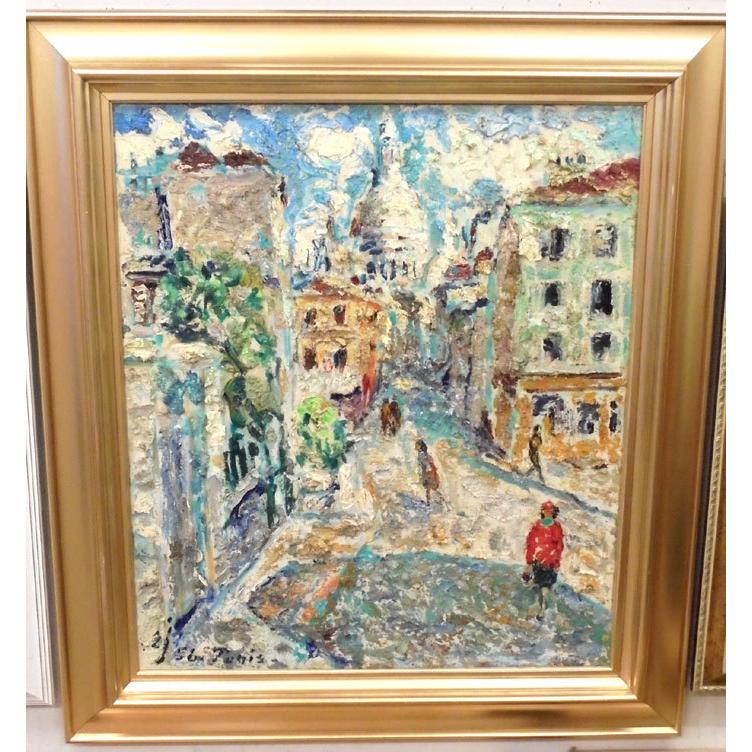 油絵 エイネル（デンマーク） 「モンマルトル」インテリア 風景 定価