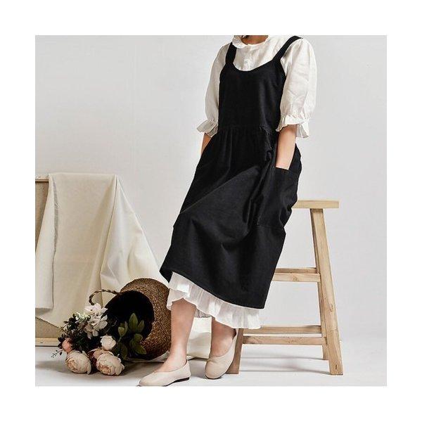 エプロン ワンピースエプロン ハイウエスト ジャンパースカート風