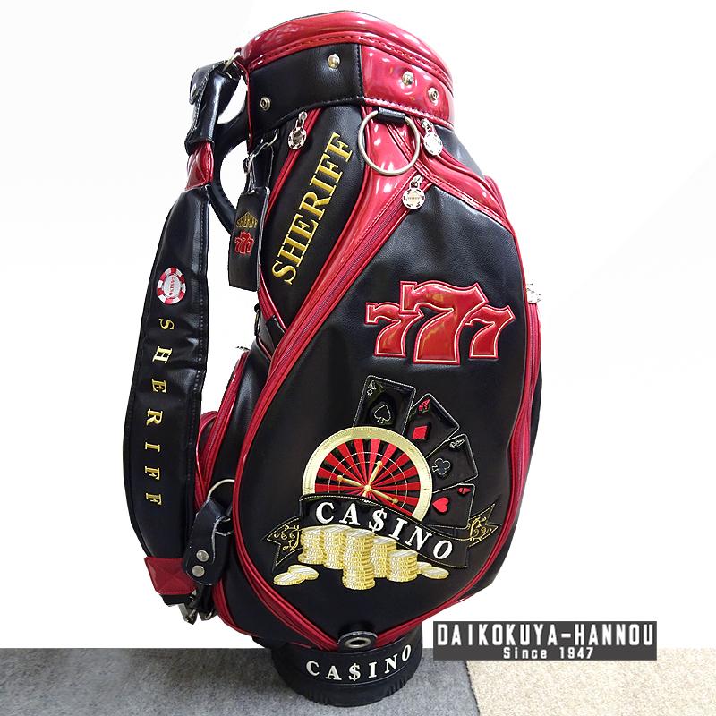 シェリフ SHERIFF 3点式 カジノ キャディバッグ ヘッドカバー2個付