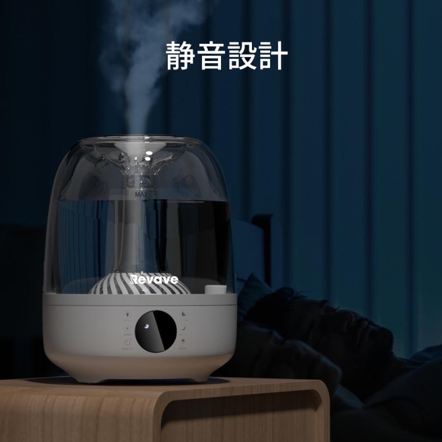 超音波式加湿器 2重除菌 最大40時間連続運転 マイナスイオン機能 抗菌