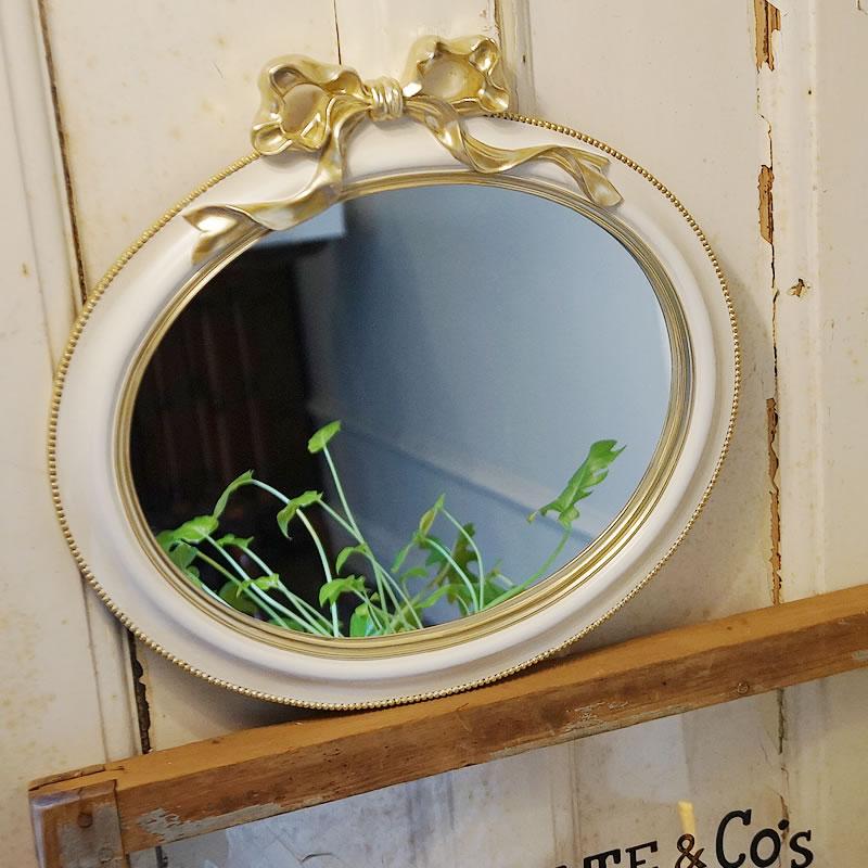 壁掛け鏡 おしゃれ イタリアスタイル French Ribbon フレンチリボン