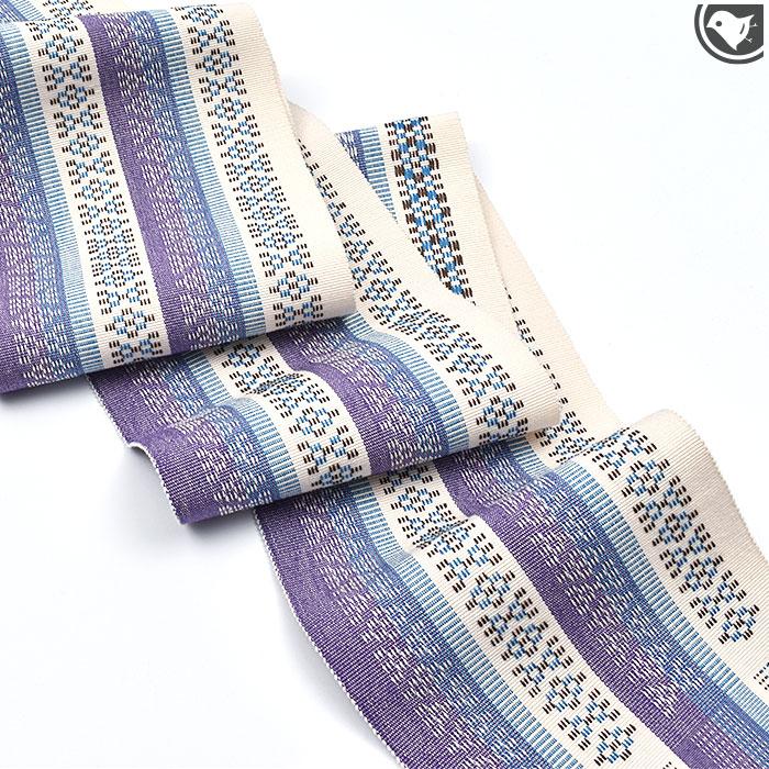 半幅帯 本場琉球 “知花花織” 手織り 木綿 日本製 お仕立て代込！送料