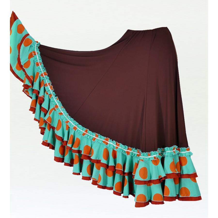 フラメンコファルダ エスカルゴタイプ アイボリー水玉