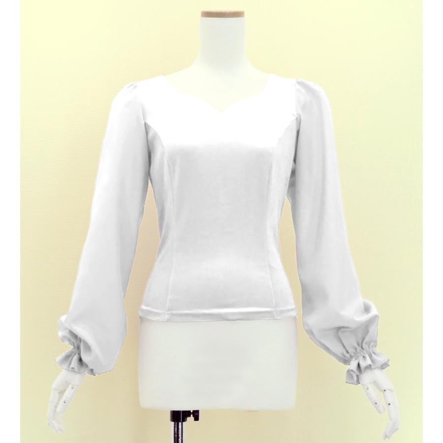 フラメンコ 選べる襟ぐり ロングスリーブブラウス ホワイト S・M・L