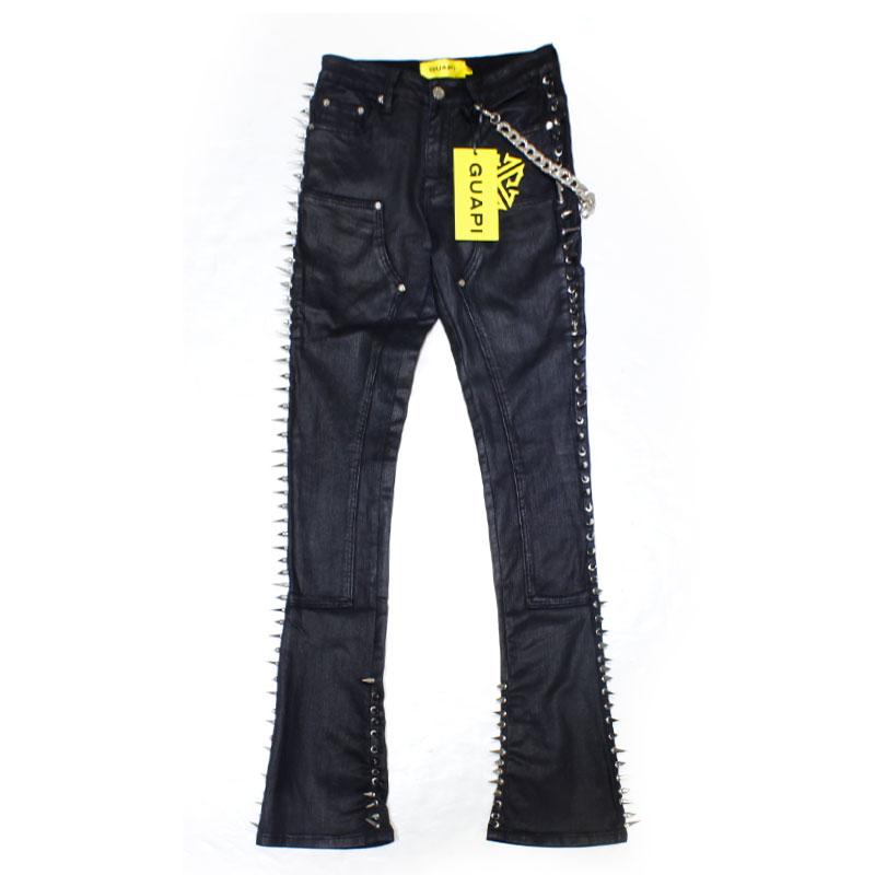 GUAPI グアピ フレアデニムパンツ 28-32インチ ブラック/黒 メンズ