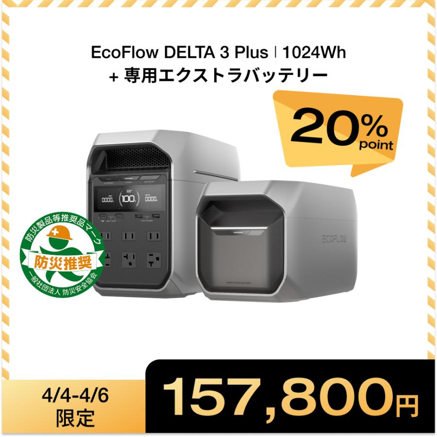 ECOFLOW ポータブル電源 セット リン酸鉄 DELTA 3 Plus + 専用