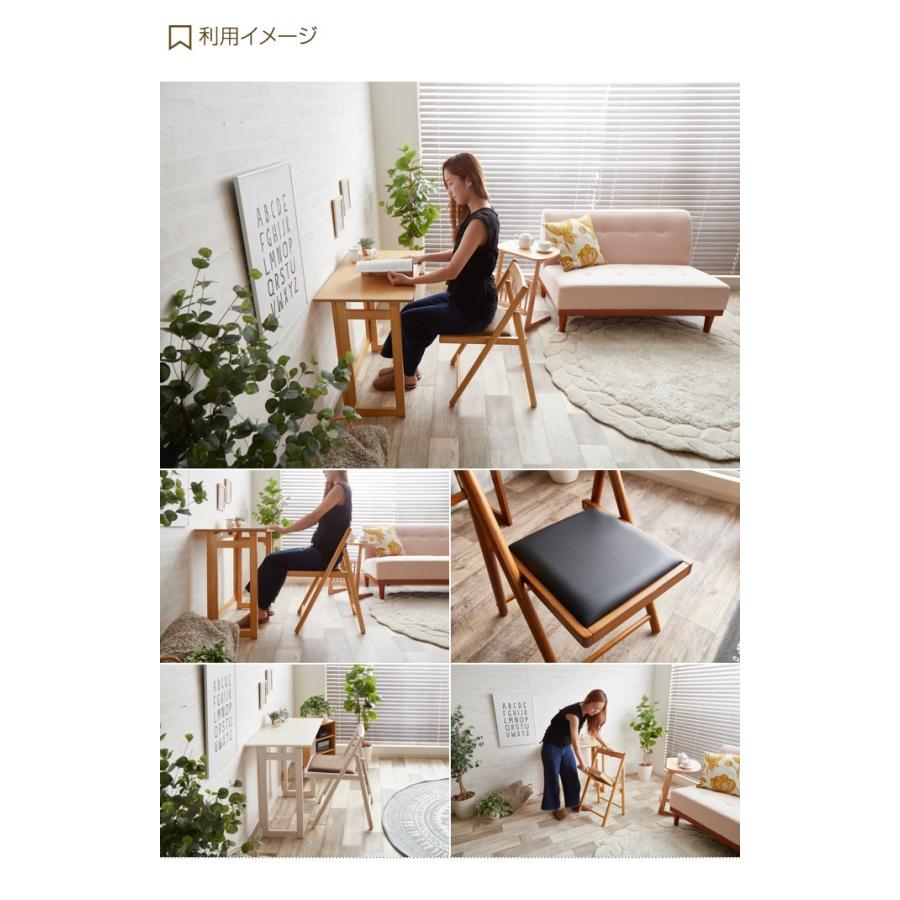 折りたたみデスク デスクセット 2点セット デスク&チェア シンプル