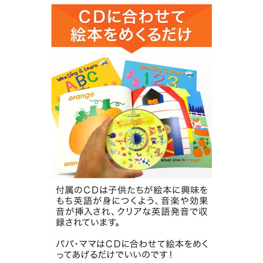 絵本 歌でおぼえる! はじめての英語レッスン CDと絵本3冊のセット 歌詞