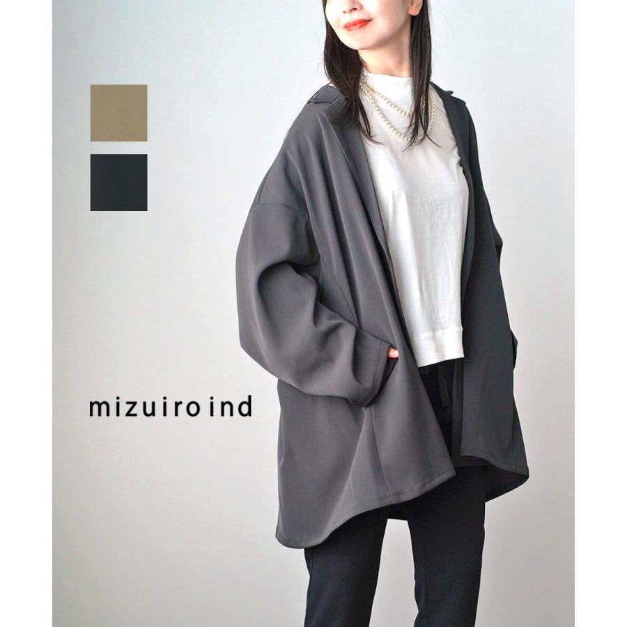 ミズイロインド テーラードシャツジャケット mizuiro ind レディース