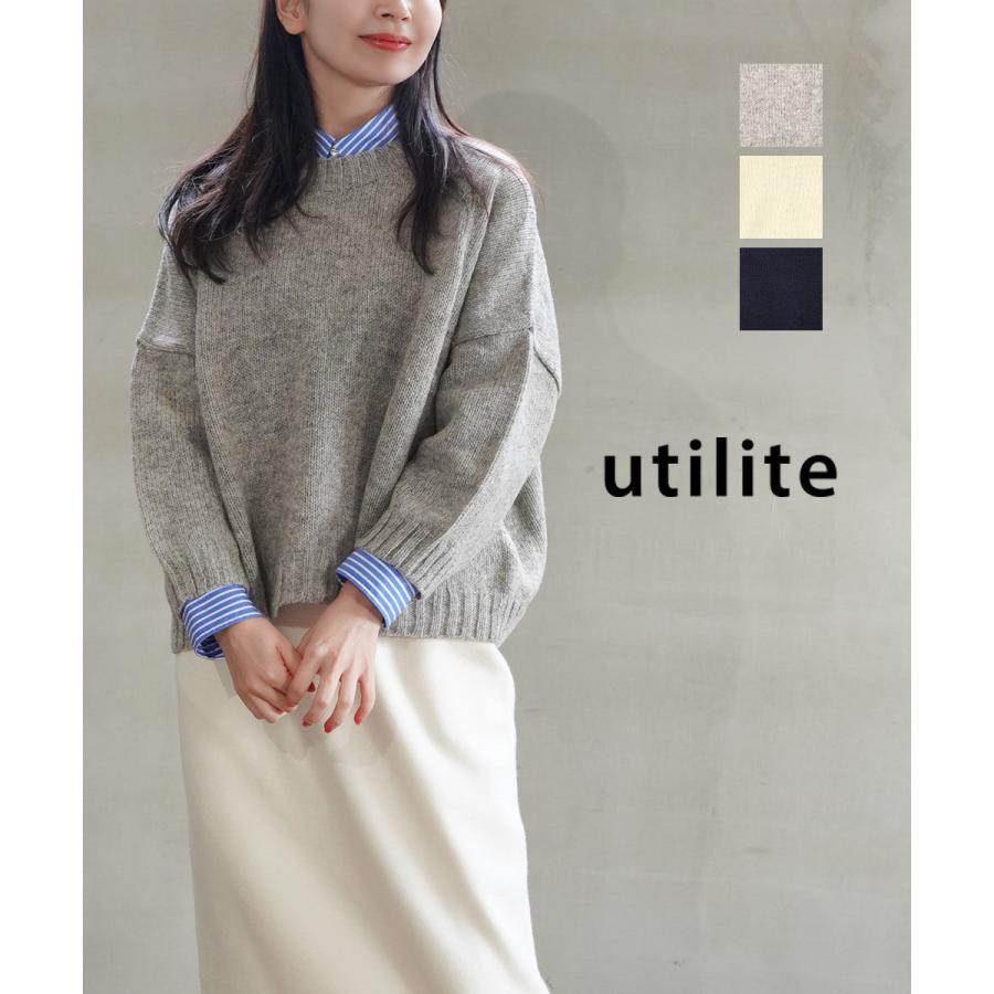 ユティリテ ペルーハイランドウール クルーネックプルオーバー utilite