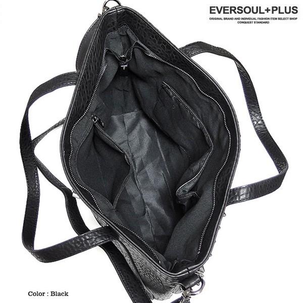 トートバッグ メンズ スカル スタッズ ショルダーバッグ フェイク