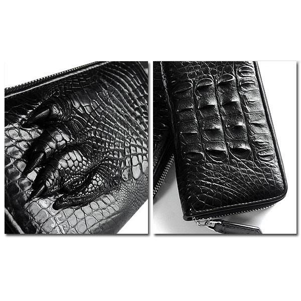 クロコダイル 財布 長財布 レザー ワニ革 本革 爪 ラウンドファスナー