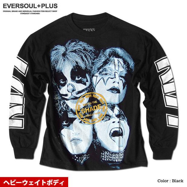 KISS キッス ロンT 長袖 Tシャツ メンズ 袖プリント 厚手