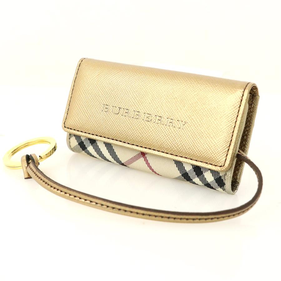 バーバリー BURBERRY バーバリーチェック ゴールド レザー キャンバス