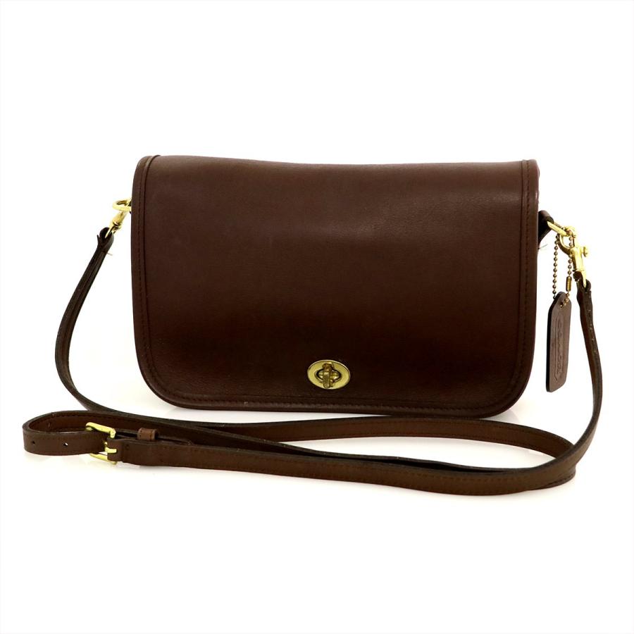 オールドコーチ COACH ブラウン レザー ショルダーバッグ レディース