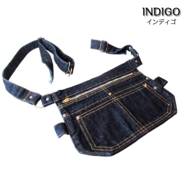 メール便可】デニム地 ウエストバッグ ウエストポーチ ボディバッグ