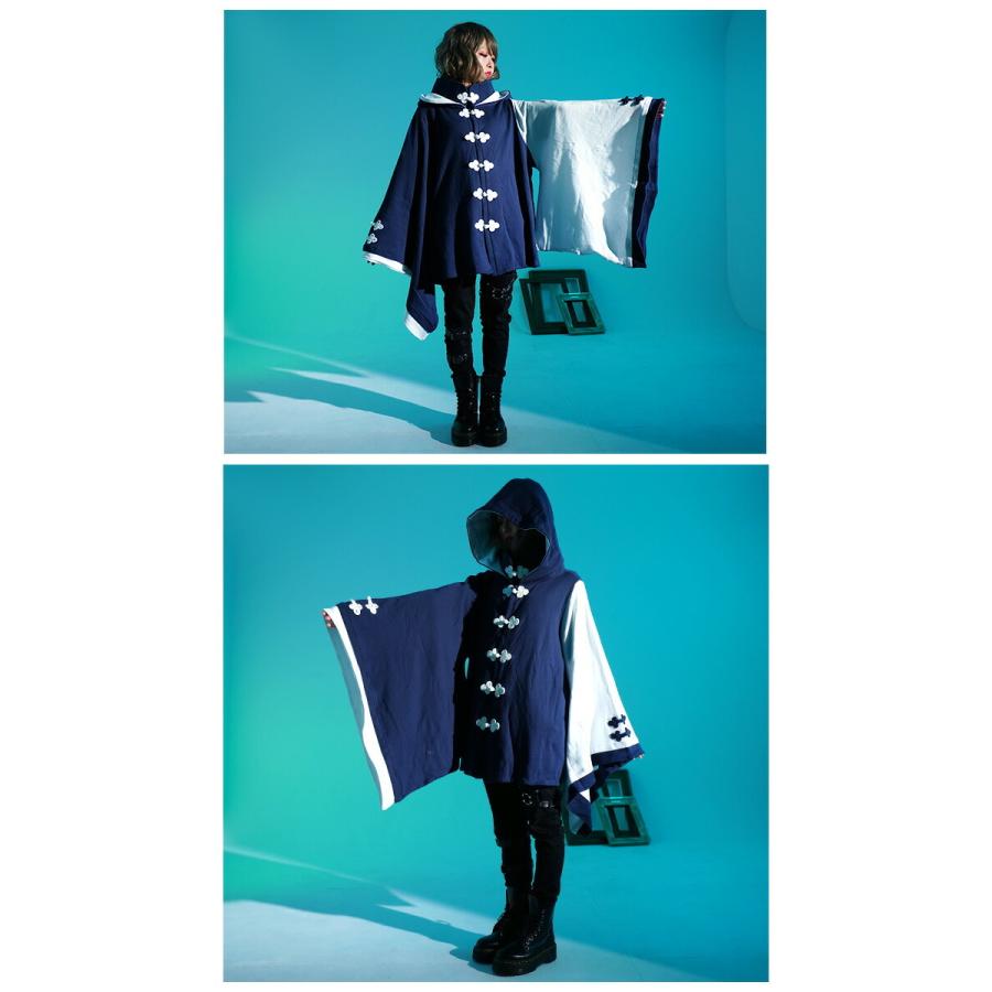 パーカー 和洋折衷 チャイナ 紺×白 Favoriteチャイナボタン和袖