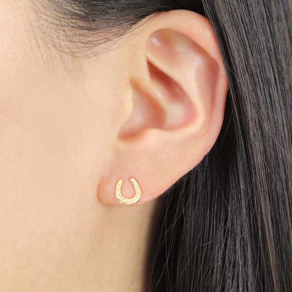 ホースシュー 馬蹄 ピアス 18k K18YG 18金 イエロー ゴールド
