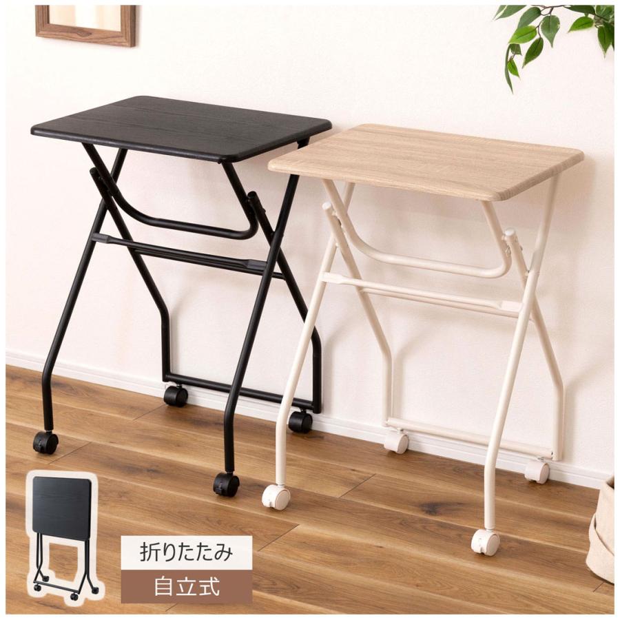 東谷 折りたたみ式テーブル ハイテーブル キャスター付き 移動 転がる