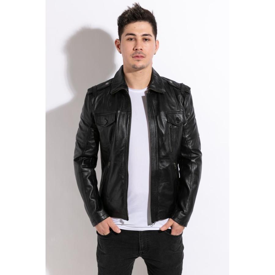 フリーダムレザー 革ジャン メンズ ライダース ラムレザー レザー