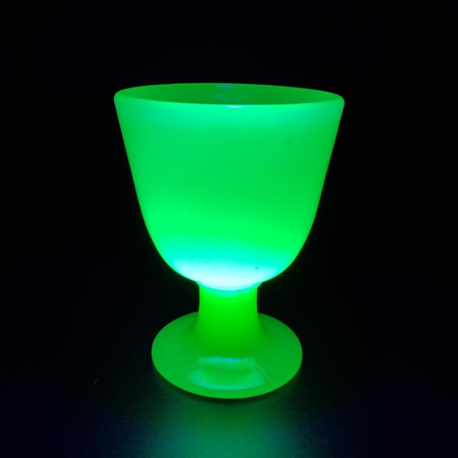 ウランガラス なつめ型 氷コップ KYマーク 【明治 大正】アンティーク