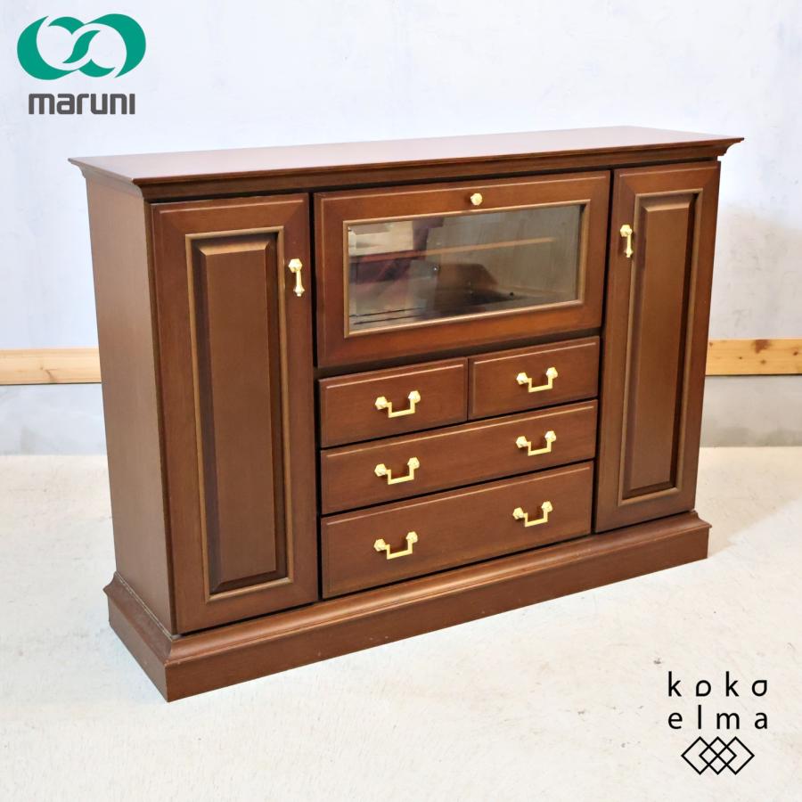 HR798 MARUNI マルニ木工 地中海シリーズ ローボードガラス扉 地中海