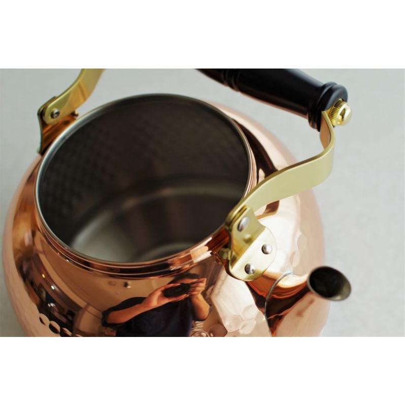 新光金属 ケトル 2.3l 純銅製 IH対応 鎚目入れ 銅 やかん ポット 国産