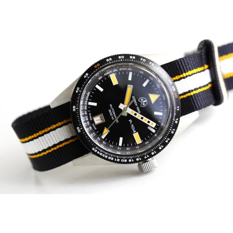 スイス製 Ollech&Wajs 300m防水スキンダイバー 自動巻き腕時計 P-104