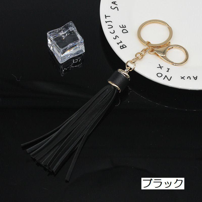 キーホルダー バッグチャーム タッセル レザー調 キーチャーム キー